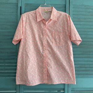 Boca Bay Up Collared Shirt ~ Sz M ~ Pink ~ Short Sleeve